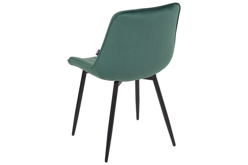 Sett med 2 spisestuestoler Dubrovnik - Grønn, svart/Fløyel - Møbler - Stoler & lenestoler - Spisestuestoler & kjøkkenstoler