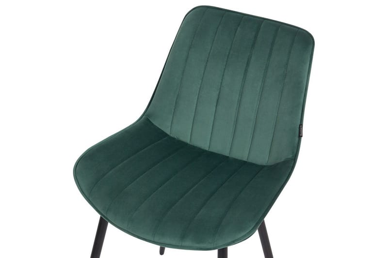 Sett med 2 spisestuestoler Dubrovnik - Grønn, svart/Fløyel - Møbler - Stoler & lenestoler - Spisestuestoler & kjøkkenstoler