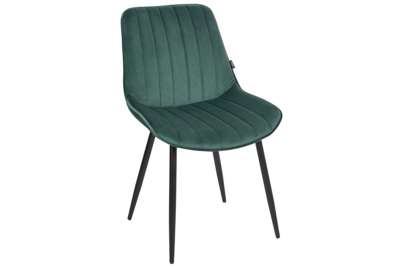 Sett med 2 spisestuestoler Dubrovnik - Grønn, svart/Fløyel - Møbler - Stoler & lenestoler - Spisestuestoler & kjøkkenstoler