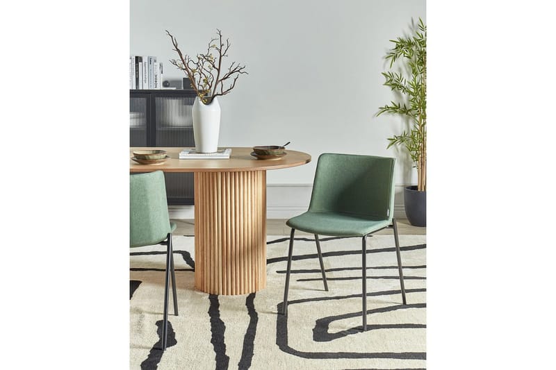 Sett med 2 spisestuestoler Esbon - Grønn, svart - Møbler - Stoler & lenestoler - Spisestuestoler & kjøkkenstoler