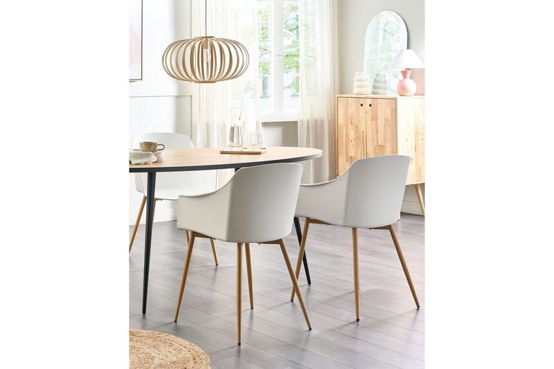 Sett med 2 spisestuestoler Fonda ll - Hvit, lyst tre - Møbler - Stoler & lenestoler - Spisestuestoler & kjøkkenstoler