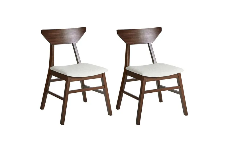 Sett med 2 spisestuestoler Hopkins, Brun, Beige