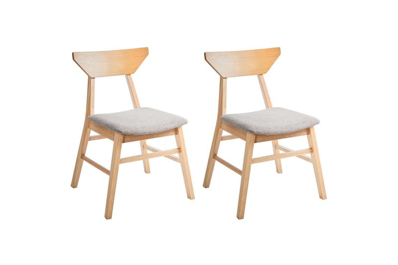 Sett med 2 spisestuestoler Hopkins - Brun, Taupe - Møbler - Stoler & lenestoler - Spisestuestoler & kjøkkenstoler