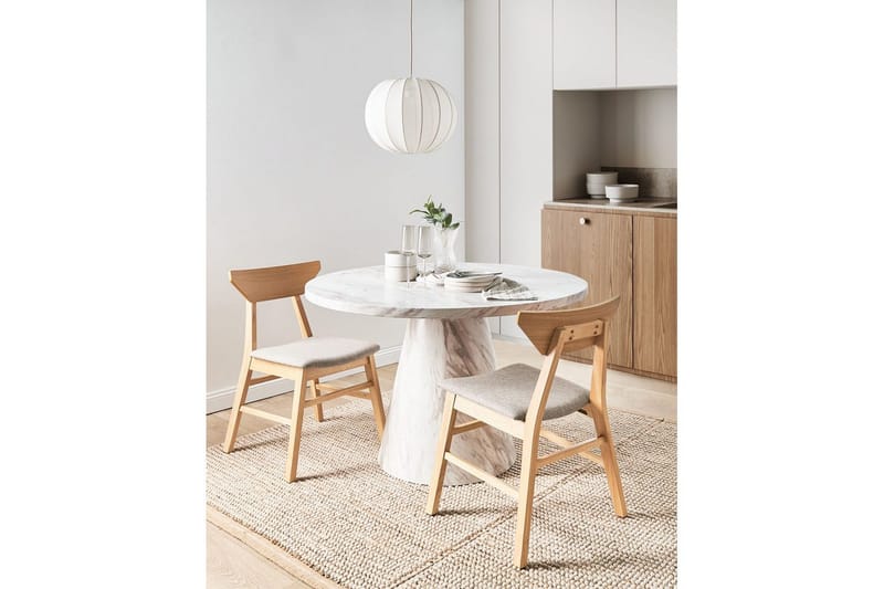 Sett med 2 spisestuestoler Hopkins - Brun, Taupe - Møbler - Stoler & lenestoler - Spisestuestoler & kjøkkenstoler