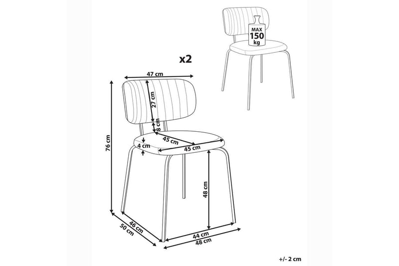 Sett med 2 spisestuestoler Irins - Møbler - Stoler & lenestoler - Spisestuestoler & kjøkkenstoler