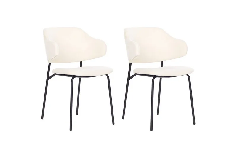 Sett med 2 spisestuestoler Kenai, Beige, svart