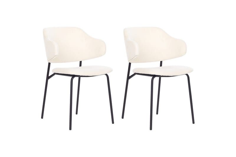 Sett med 2 spisestuestoler Kenai - Beige, svart - Møbler - Stoler & lenestoler - Spisestuestoler & kjøkkenstoler