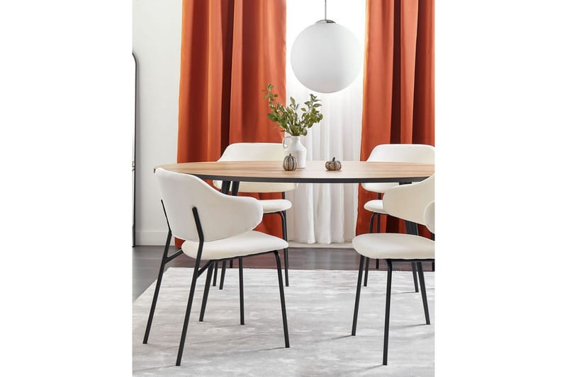 Sett med 2 spisestuestoler Kenai - Beige, svart - Møbler - Stoler & lenestoler - Spisestuestoler & kjøkkenstoler