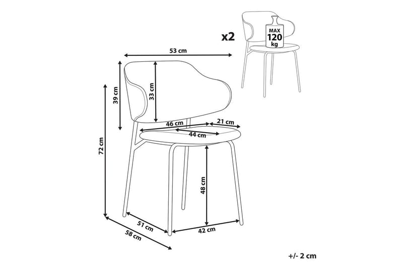 Sett med 2 spisestuestoler Kenai - Grønn, svart, Grønn, Svart - Møbler - Stoler & lenestoler - Spisestuestoler & kjøkkenstoler