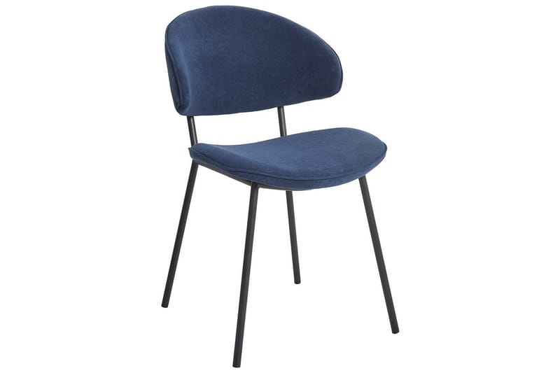 Sett med 2 spisestuestoler Kiana - Blå, Svart - Møbler - Stoler & lenestoler - Spisestuestoler & kjøkkenstoler