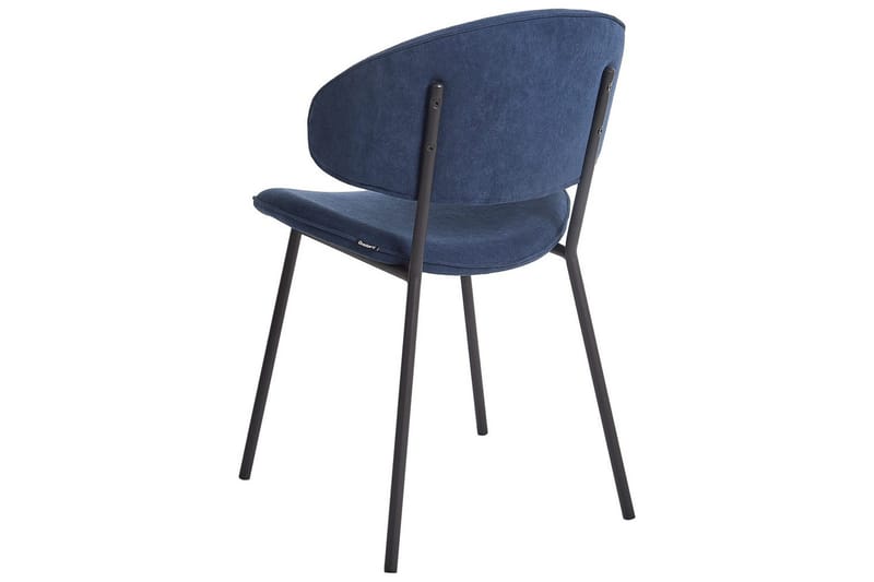 Sett med 2 spisestuestoler Kiana - Blå, Svart - Møbler - Stoler & lenestoler - Spisestuestoler & kjøkkenstoler