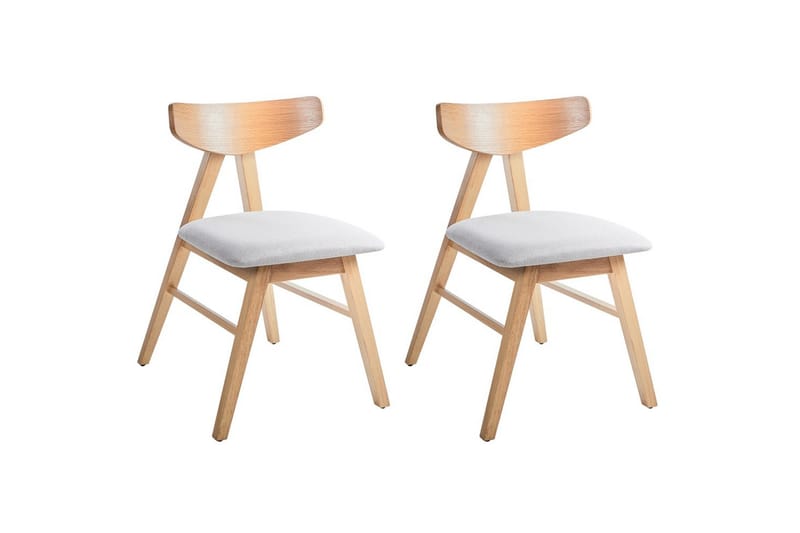 Sett med 2 spisestuestoler Lacota, Lys brun, grå