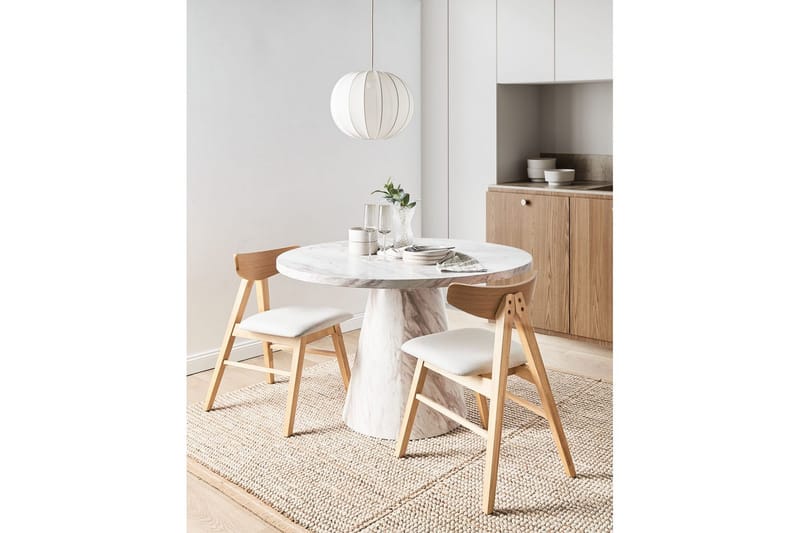 Sett med 2 spisestuestoler Lacota - Lys brun, grå - Møbler - Stoler & lenestoler - Spisestuestoler & kjøkkenstoler