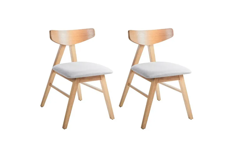 Sett med 2 spisestuestoler Lacota, Lys brun, grå