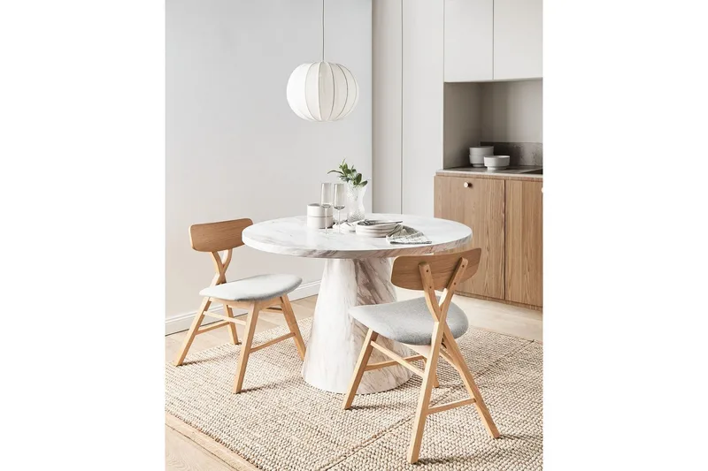 Sett med 2 spisestuestoler Leland - Brun, grå - Møbler - Stoler & lenestoler - Spisestuestoler & kjøkkenstoler