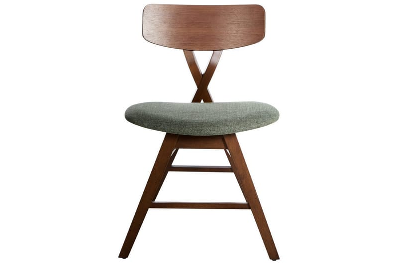 Sett med 2 spisestuestoler Leland - Brun, Grønn - Møbler - Stoler & lenestoler - Spisestuestoler & kjøkkenstoler