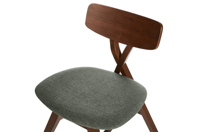 Sett med 2 spisestuestoler Leland - Brun, Grønn - Møbler - Stoler & lenestoler - Spisestuestoler & kjøkkenstoler
