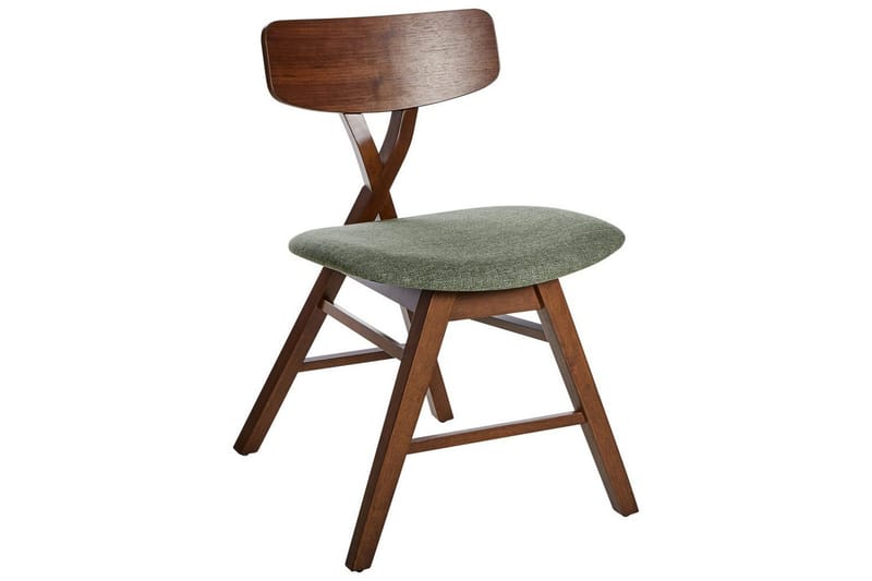 Sett med 2 spisestuestoler Leland - Brun, Grønn - Møbler - Stoler & lenestoler - Spisestuestoler & kjøkkenstoler