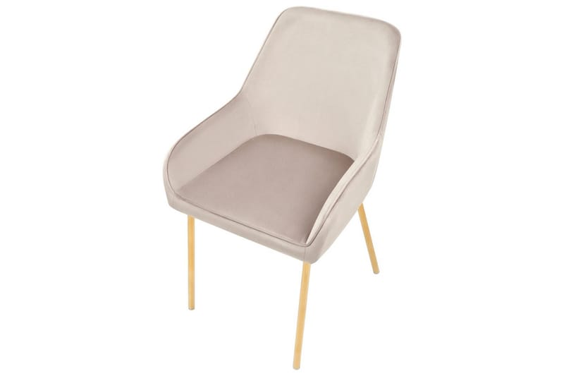 Sett med 2 spisestuestoler Loverna - Beige, gull/fløyel, Beige, Gull/Fløyel - Møbler - Stoler & lenestoler - Spisestuestoler & kjøkkenstoler