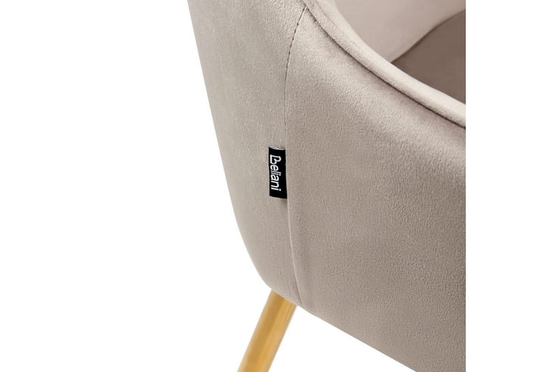 Sett med 2 spisestuestoler Loverna - Beige, gull/fløyel, Beige, Gull/Fløyel - Møbler - Stoler & lenestoler - Spisestuestoler & kjøkkenstoler