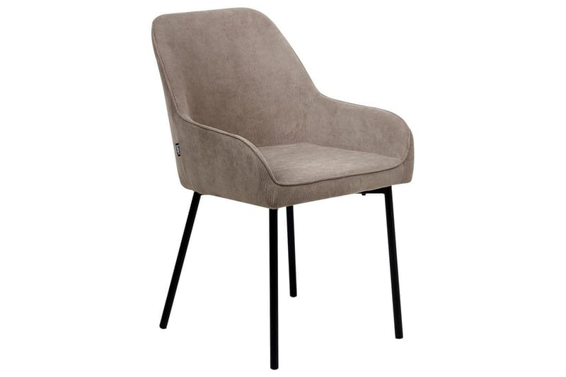 Sett med 2 spisestuestoler Loverna - Beige, svart/Manchesterstoff - Møbler - Stoler & lenestoler - Spisestuestoler & kjøkkenstoler