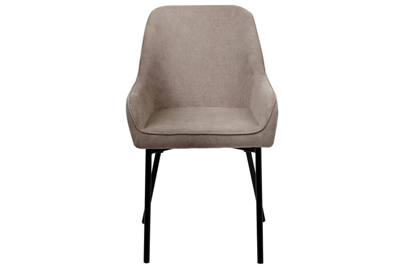 Sett med 2 spisestuestoler Loverna - Beige, svart/Manchesterstoff - Møbler - Stoler & lenestoler - Spisestuestoler & kjøkkenstoler