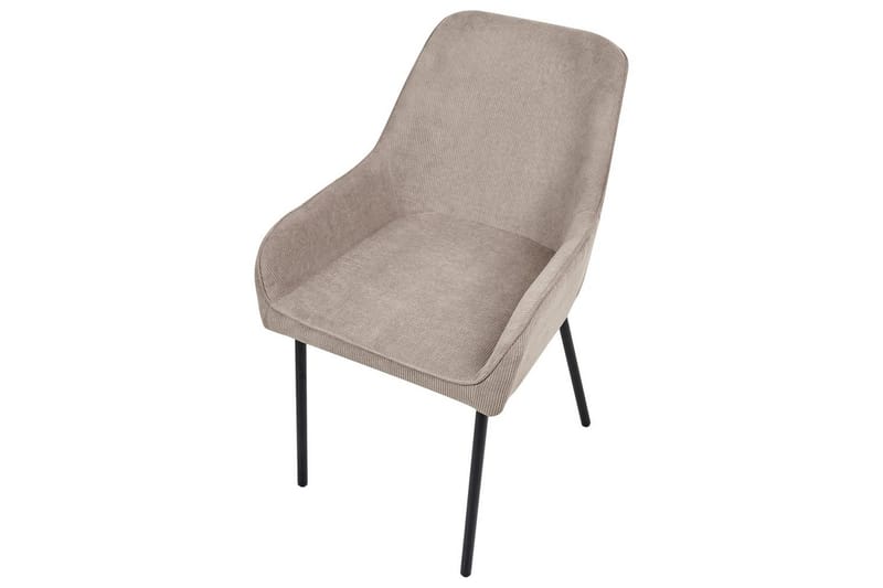 Sett med 2 spisestuestoler Loverna - Beige, svart/Manchesterstoff - Møbler - Stoler & lenestoler - Spisestuestoler & kjøkkenstoler