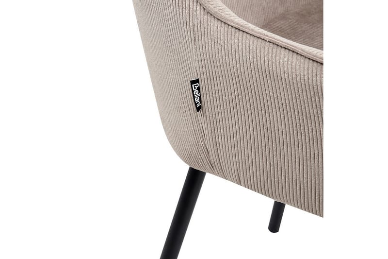 Sett med 2 spisestuestoler Loverna - Beige, svart/Manchesterstoff - Møbler - Stoler & lenestoler - Spisestuestoler & kjøkkenstoler