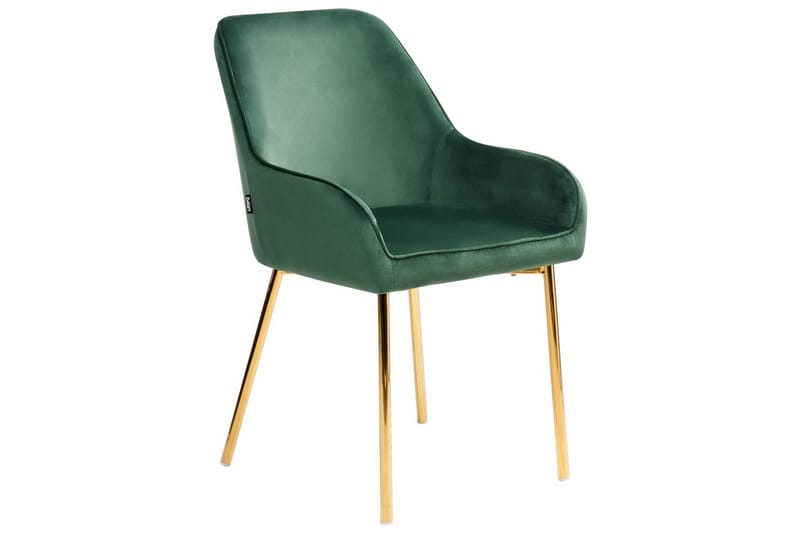 Sett med 2 spisestuestoler Loverna - Grønn, gull/Fløyel, Grønt, gull/fløyel, Grønn, gull/fløyel - Møbler - Stoler & lenestoler - Spisestuestoler & kjøkkenstoler