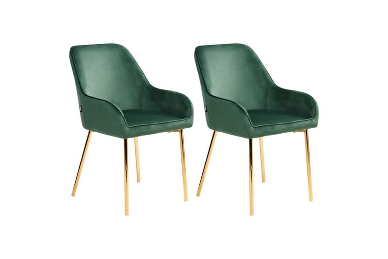 Sett med 2 spisestuestoler Loverna, Grønn, gull/Fløyel, Grønt, gull/fløyel, Grønn, gull/fløyel