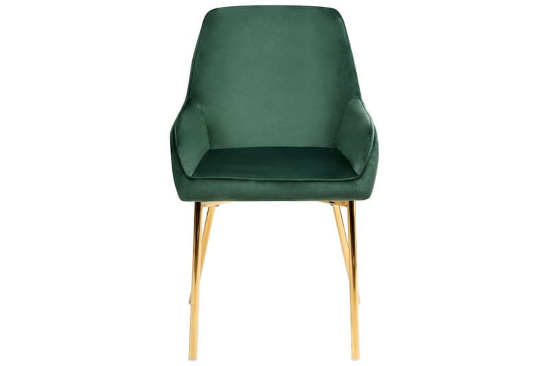 Sett med 2 spisestuestoler Loverna - Grønn, gull/Fløyel, Grønt, gull/fløyel, Grønn, gull/fløyel - Møbler - Stoler & lenestoler - Spisestuestoler & kjøkkenstoler