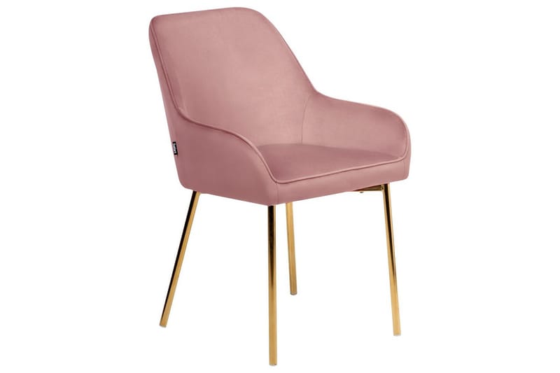 Sett med 2 spisestuestoler Loverna - Rosa, Gull/Fløyel, Rosa, gull/fløyel, Rosa, gull/Sateng - Møbler - Stoler & lenestoler - Spisestuestoler & kjøkkenstoler