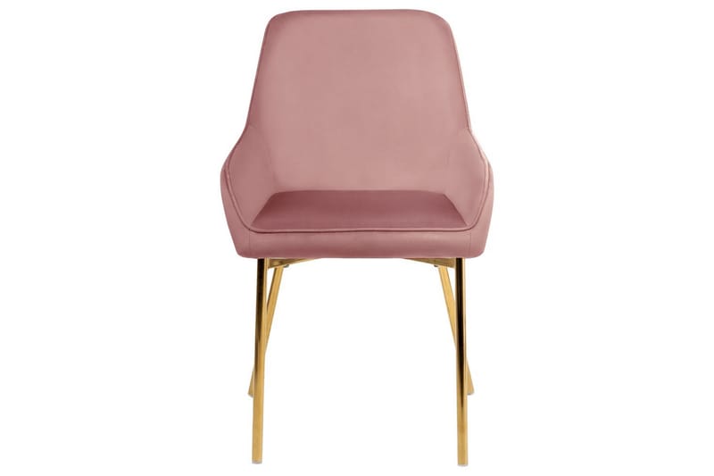 Sett med 2 spisestuestoler Loverna - Rosa, Gull/Fløyel, Rosa, gull/fløyel, Rosa, gull/Sateng - Møbler - Stoler & lenestoler - Spisestuestoler & kjøkkenstoler