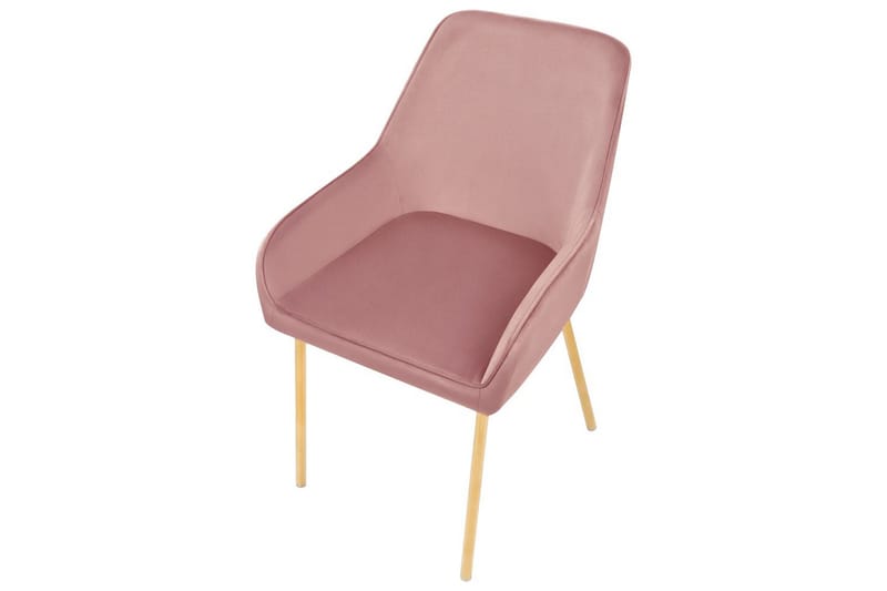 Sett med 2 spisestuestoler Loverna - Rosa, Gull/Fløyel, Rosa, gull/fløyel, Rosa, gull/Sateng - Møbler - Stoler & lenestoler - Spisestuestoler & kjøkkenstoler