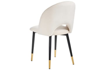 Sett med 2 spisestuestoler Magalia - Beige, svart, gull - Møbler - Stoler & lenestoler - Spisestuestoler & kjøkkenstoler