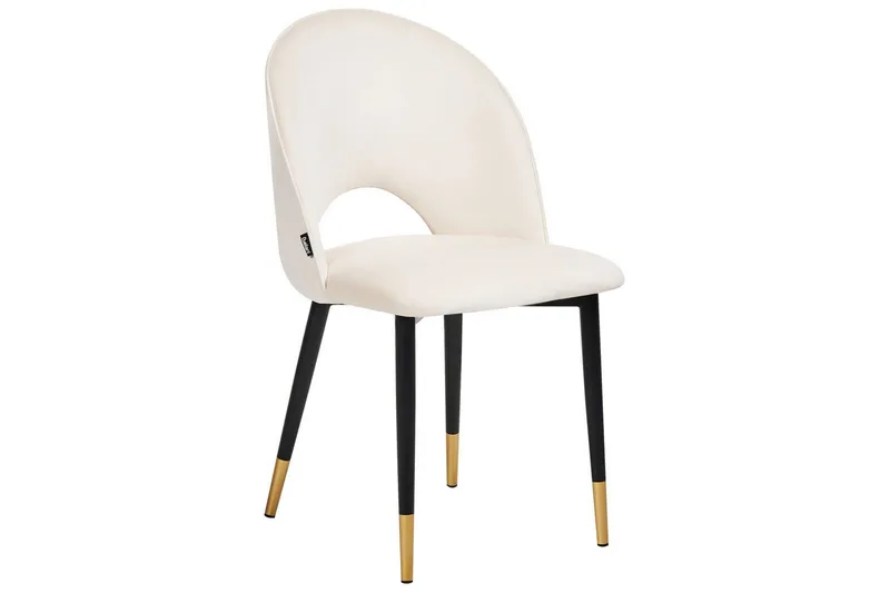 Sett med 2 spisestuestoler Magalia - Beige, svart, gull - Møbler - Stoler & lenestoler - Spisestuestoler & kjøkkenstoler