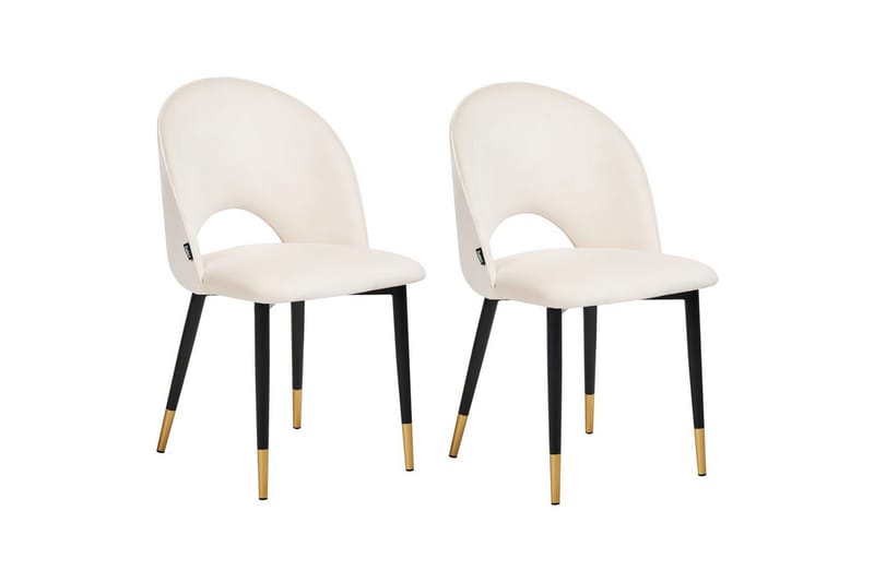 Sett med 2 spisestuestoler Magalia, Beige, svart, gull