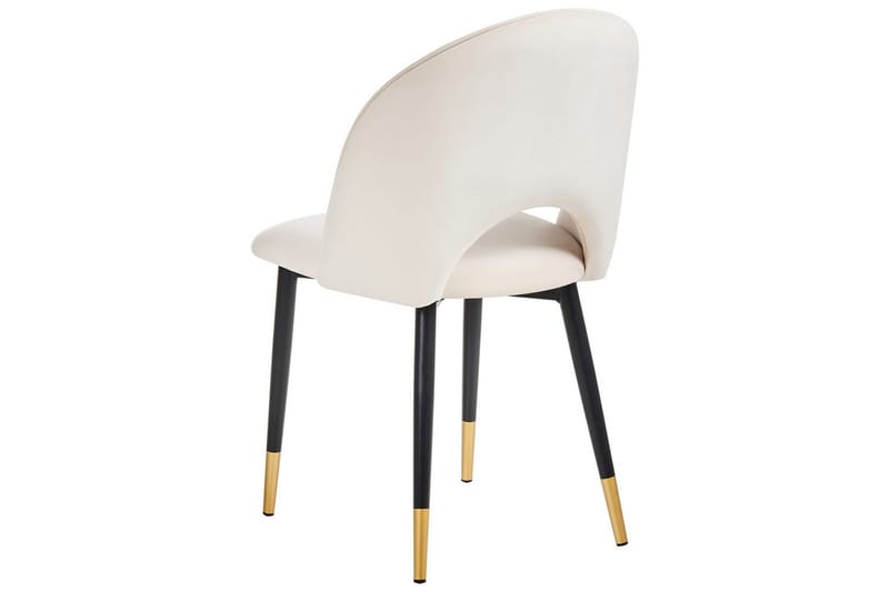 Sett med 2 spisestuestoler Magalia - Beige, svart, gull - Møbler - Stoler & lenestoler - Spisestuestoler & kjøkkenstoler