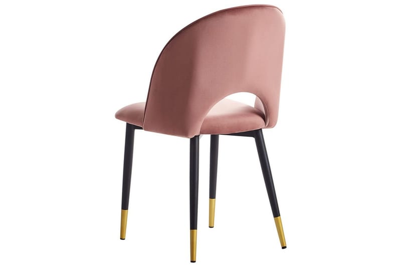Sett med 2 spisestuestoler Magalia - Rosa, Svart, Gull - Møbler - Stoler & lenestoler - Spisestuestoler & kjøkkenstoler
