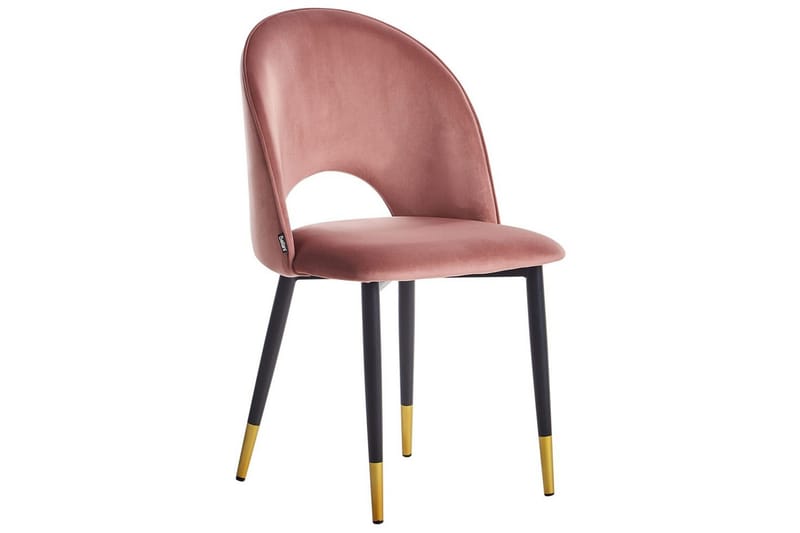 Sett med 2 spisestuestoler Magalia - Rosa, Svart, Gull - Møbler - Stoler & lenestoler - Spisestuestoler & kjøkkenstoler