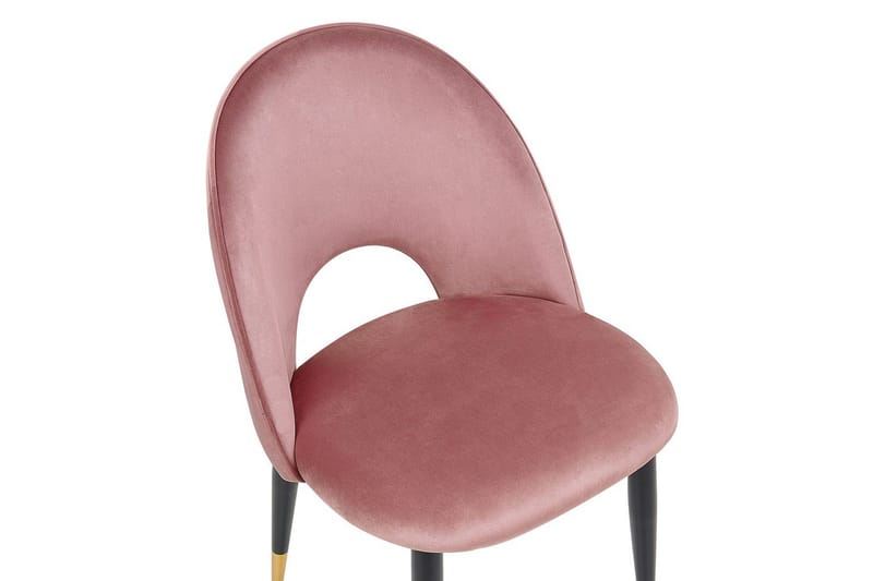 Sett med 2 spisestuestoler Magalia - Rosa, Svart, Gull - Møbler - Stoler & lenestoler - Spisestuestoler & kjøkkenstoler