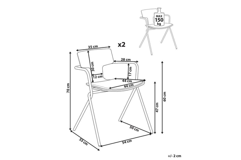 Sett med 2 spisestuestoler Manson - Møbler - Stoler & lenestoler - Spisestuestoler & kjøkkenstoler