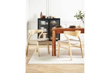 Sett med 2 spisestuestoler Maroa - Lyst tre, beige - Møbler - Stoler & lenestoler - Spisestuestoler & kjøkkenstoler