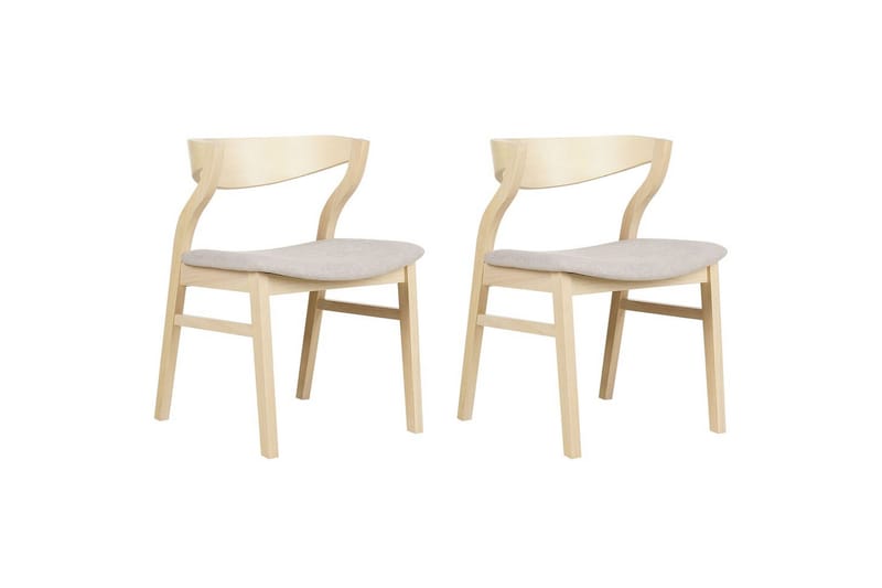 Sett med 2 spisestuestoler Maroa, Lyst tre, beige