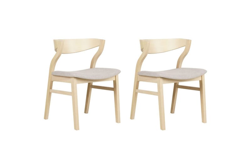 Sett med 2 spisestuestoler Maroa, Lyst tre, beige