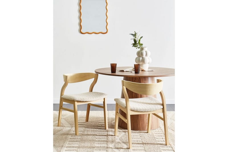 Sett med 2 spisestuestoler Maroa - Lyst tre, lys beige, Lyst tre, Lys beige - Møbler - Stoler & lenestoler - Spisestuestoler & kjøkkenstoler