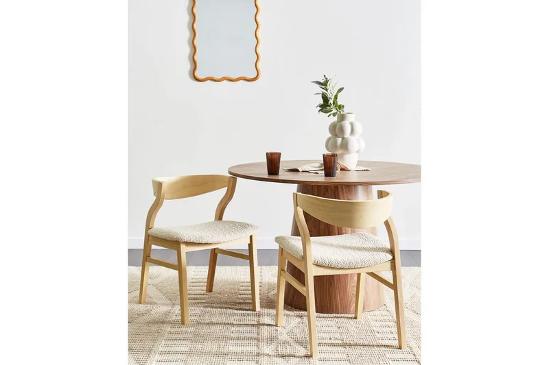 Sett med 2 spisestuestoler Maroa - Lyst tre, lys beige, Lyst tre, Lys beige - Møbler - Stoler & lenestoler - Spisestuestoler & kjøkkenstoler