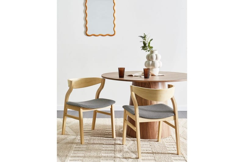 Sett med 2 spisestuestoler Maroa - Lyst tre, svart, hvit - Møbler - Stoler & lenestoler - Spisestuestoler & kjøkkenstoler