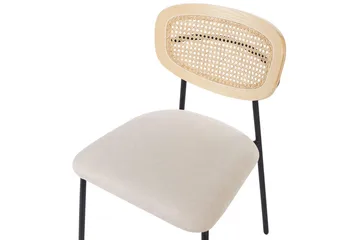 Sett med 2 spisestuestoler Mayetta - Natur, beige, svart - Møbler - Stoler & lenestoler - Spisestuestoler & kjøkkenstoler