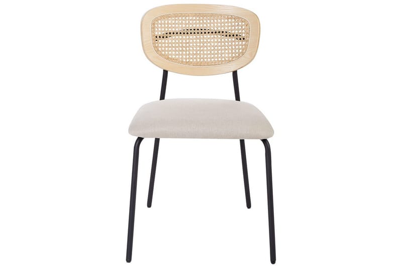 Sett med 2 spisestuestoler Mayetta - Natur, beige, svart - Møbler - Stoler & lenestoler - Spisestuestoler & kjøkkenstoler